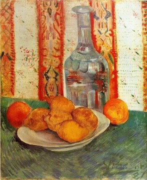 Still life Painting - Still Life with Decanter and Lemons on a Plate Vincent van Gogh